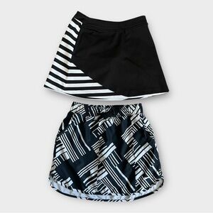 Slazenger Ladies Golf Skorts XS Lot Of 2 Black & White Pull On Skirt Shorts